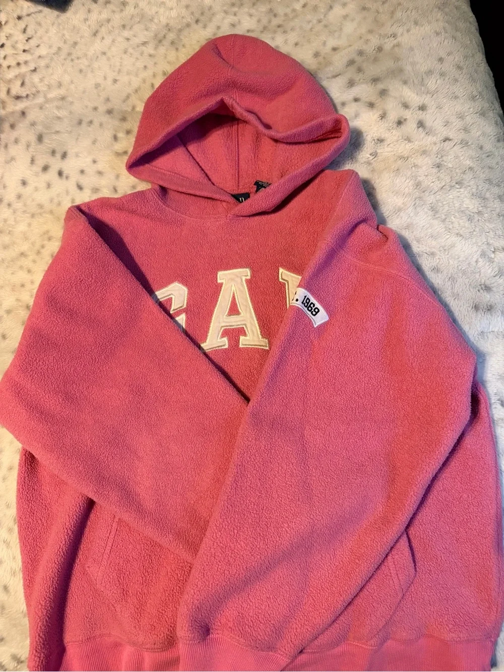 GAP Hot Pink Hooded Pullover with White Logo